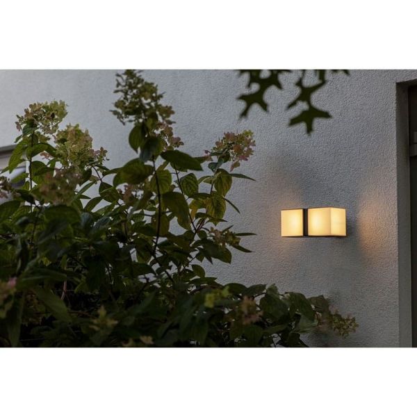 Aplique de pared LED para exterior CUBA 360º con doble cabezal 24,4W antracita/negro mate 3000K/4000K