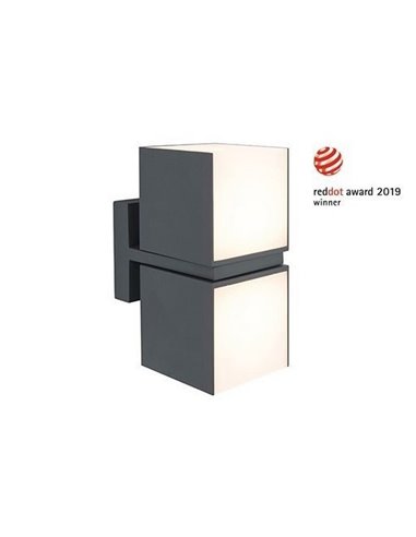 CUBA Aplique LED para exterior 360º cabeça dupla 24,4W antracite/preto mate 3000K/4000K