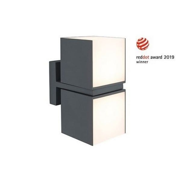 CUBA Aplique LED para exterior 360º cabeça dupla 24,4W antracite/preto mate 3000K/4000K