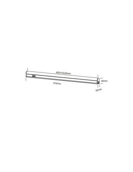 Aplique de pared LED cocina bajo mueble interruptor RAMON 51cm | LeonLeds