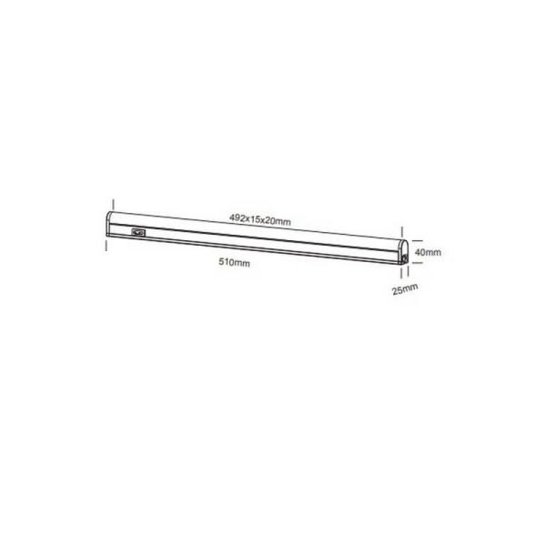 Aplique de pared LED cocina bajo mueble interruptor RAMON 51cm | LeonLeds