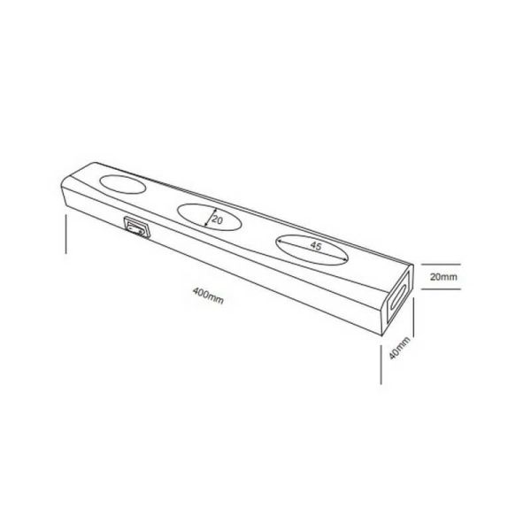 Aplique pared LED luz bajo mueble cocina 3 luces con interruptor ARAGON | LeonLeds