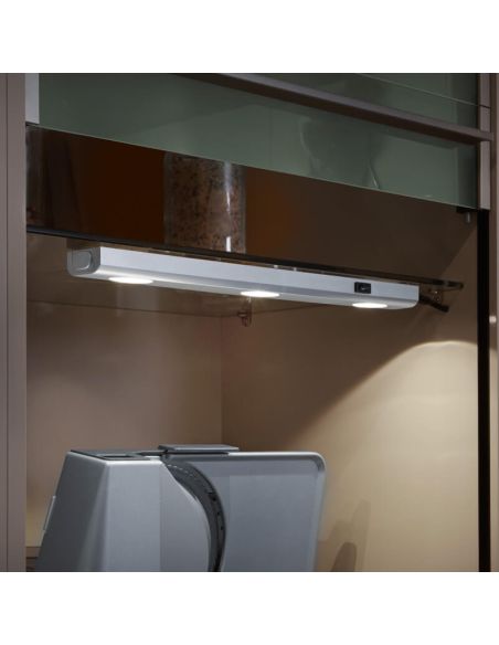Arandela LED luminária sob armário de cozinha 3 luzes com interruptor ARAGON | LeonLeds