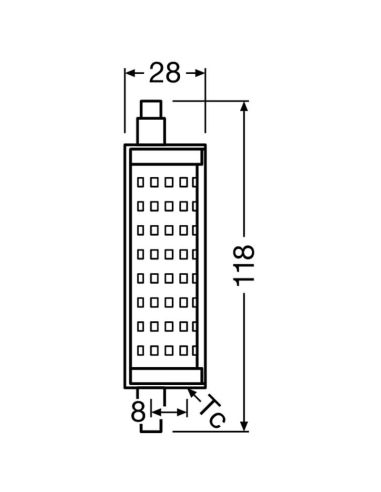 LED-Birne R7S dimmbar 300º 15W Ersatz...