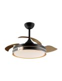 Ventilador de techo luz LED HERÓN dimmable función inversa Negro mate | LeonLeds