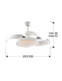 Ventilador de techo LED ENZO dimmable aspas retráctiles medidas producto
