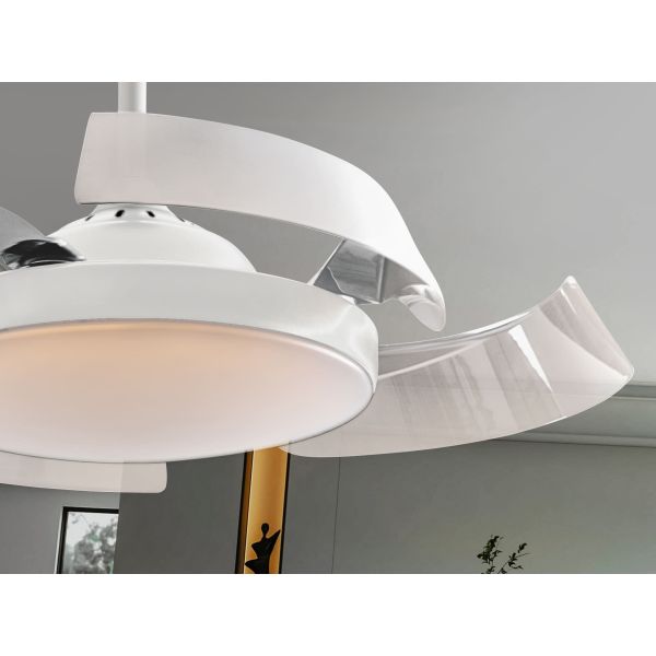 Ventilador de techo LED ENZO dimmable aspas retráctiles detalle aspas
