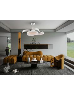 Ventilador de techo LED ENZO dimmable aspas retráctiles | LeonLeds 2