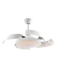 ENZO Ventilateur de plafond LED à pales rétractables à intensité variable | LéonLeds