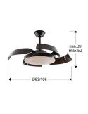 Ventilador de techo luz LED ENZO dimmable función Inversa medidas producto