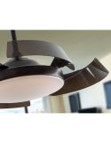 Ventilador de techo luz LED ENZO dimmable función Inversa detalle aspas negro mate