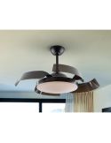 Ventilador de techo luz LED ENZO dimmable función Inversa foto ambiente aspas abiertas