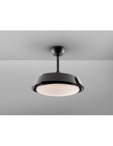 Ventilador de techo luz LED ENZO dimmable función Inversa detalle aspas cerradas