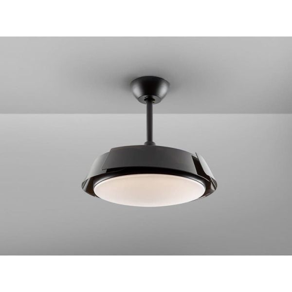 Ventilador de techo luz LED ENZO dimmable función Inversa detalle aspas cerradas