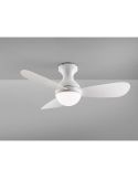 Ventilador de techo con luz LED VITO acabado blanco mate detalle aspas