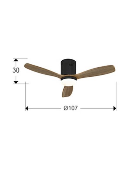 SIROCO MINI LED ventilateur de plafond dimmable fonction inverse | LéonLeds