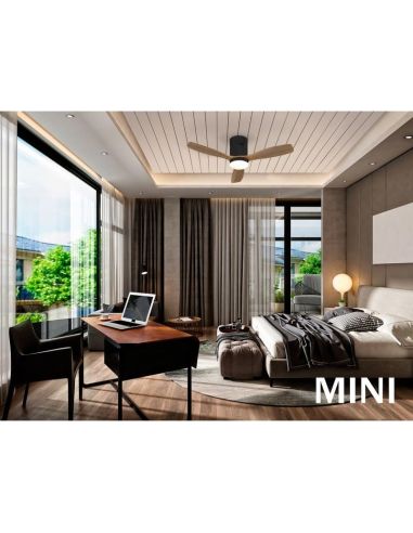Ventilador de techo LED SIROCO MINI dimmable función inversa | LeonLeds