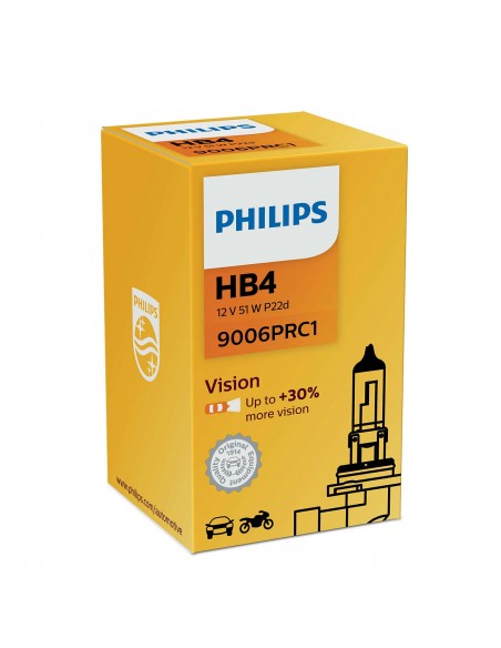 Ampoules Philips HB4 9006 Vision +30% de lumière 9006PRC1 | leonleds