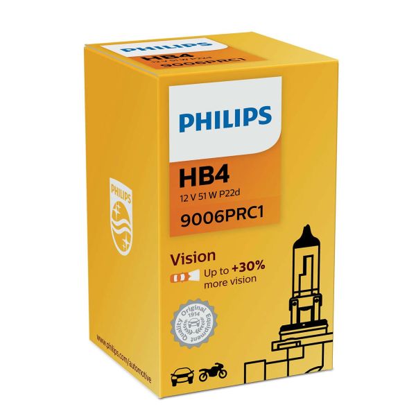 Ampoules Philips HB4 9006 Vision +30% de lumière 9006PRC1 | leonleds