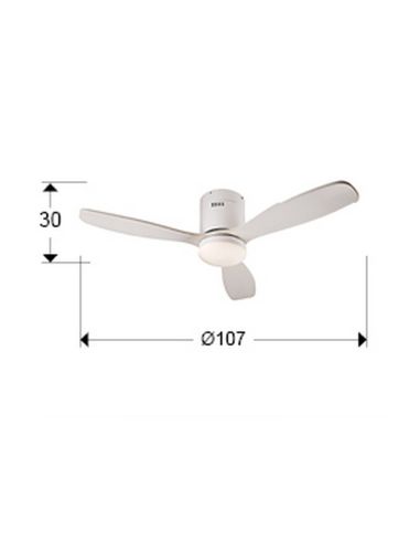 Ventilador de techo con luz SIROCO MINI Función Inversa| LeonLeds