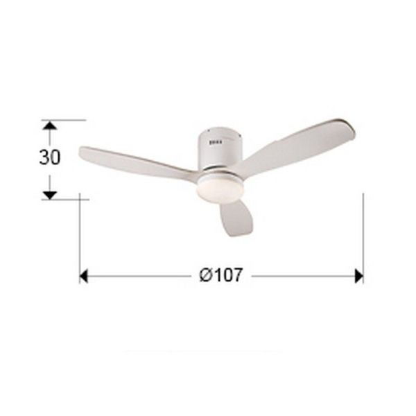 Ventilador de teto SIROCO MINI com função de luz reversa | LeonLeds