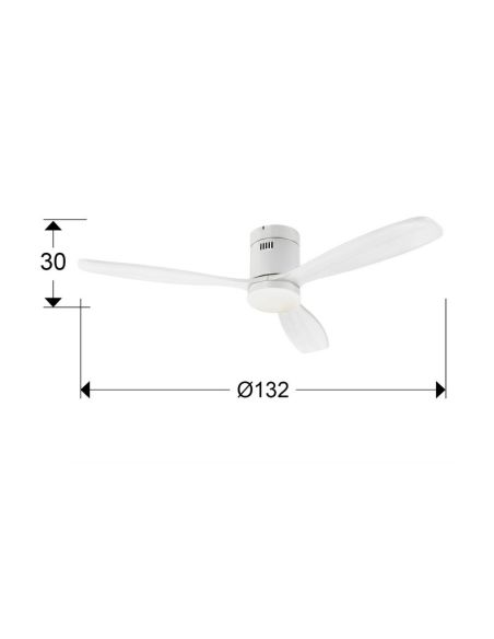 Ventilador de teto LED branco regulável SIROCO 6 velocidades | LeonLeds