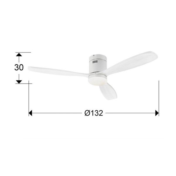 Ventilateur de plafond LED blanc dimmable SIROCO 6 vitesses | LéonLeds