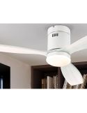 Ventilador de teto LED branco regulável SIROCO 6 velocidades | LeonLeds