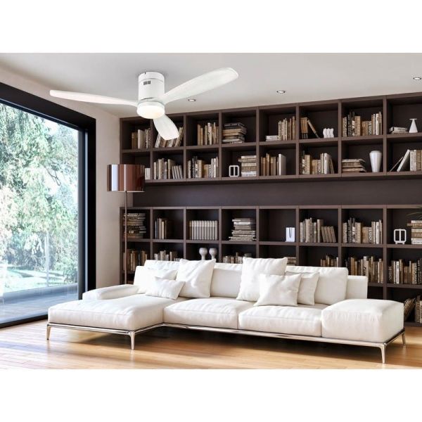 Ventilador de teto LED branco regulável SIROCO 6 velocidades | LeonLeds