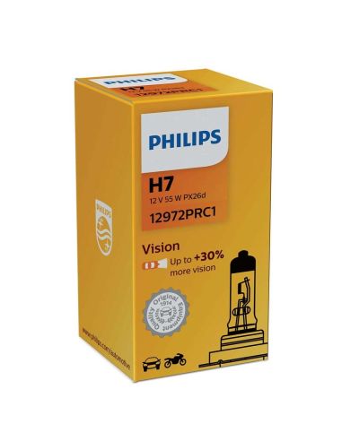 Lâmpada Philips Vision H7 PX26D +30% mais luz 12972PRC1 | leonleds