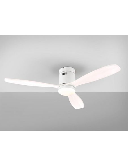 Ventilateur de plafond LED blanc dimmable SIROCO 6 vitesses | LéonLeds