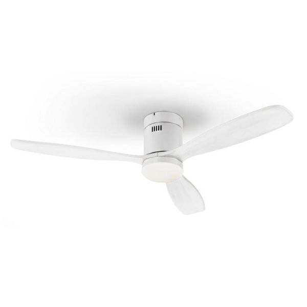 Ventilateur de plafond LED blanc dimmable SIROCO 6 vitesses | LéonLeds