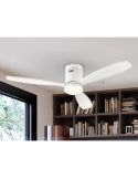 Ventilador de teto LED branco regulável SIROCO 6 velocidades | LeonLeds