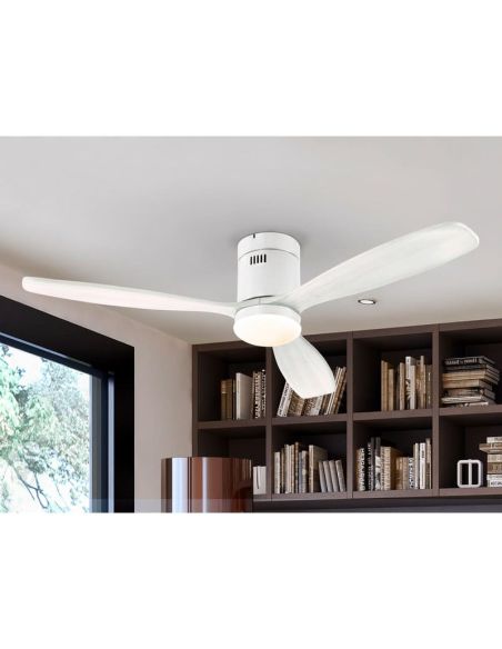 Ventilador de techo LED dimmable SIROCO blanco 6 velocidades| LeonLeds