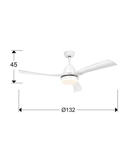Ventilador de techo LED ASPAS dimmable 3000-5000K IP20 | LeonLeds