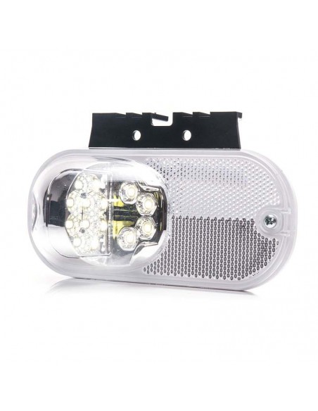 Piloto Front Position Led Branco para caminhões da marca Was plus catadiótrico com suporte | leonleds