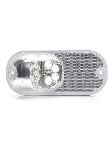 Piloto Front Position Led Branco para caminhões da marca Was plus catadiótrico com suporte | leonleds