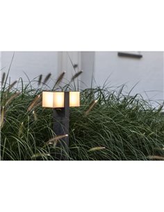 Farol exterior LED CUBA cabeça dupla de 75cm de altura 24,4W 3000K/4000K 2