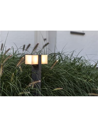 Baliza exterior LED CUBA 75cm de altura doble cabezal 24,4W 3000K/4000K