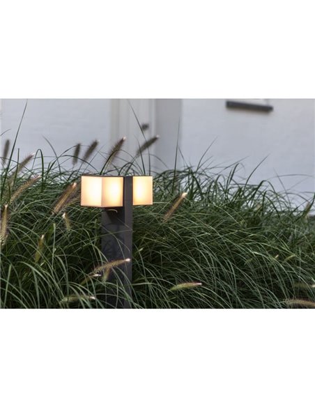 Baliza exterior LED CUBA 75cm de altura doble cabezal 24,4W 3000K/4000K