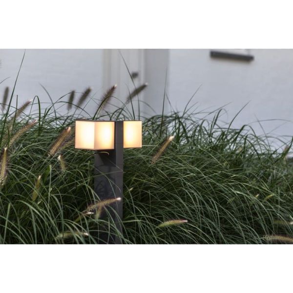 Baliza exterior LED CUBA 75cm de altura doble cabezal 24,4W 3000K/4000K