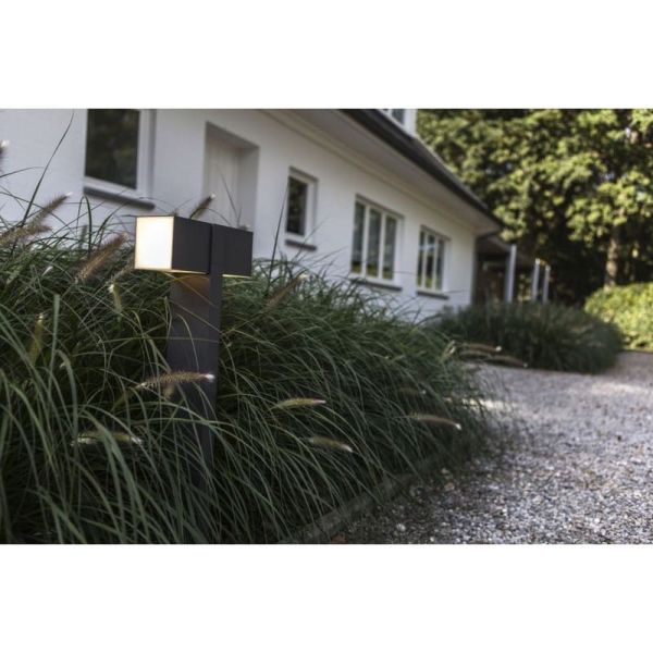 Baliza exterior LED CUBA 75cm de altura doble cabezal 24,4W 3000K/4000K