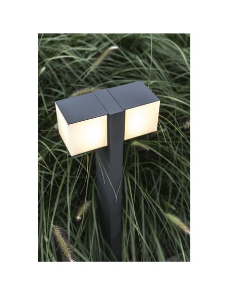 Balise d'extérieur LED CUBA hauteur 75cm double tête 24,4W 3000K/4000K