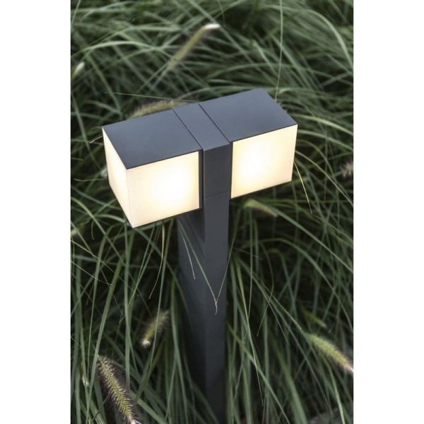 Farol exterior LED CUBA cabeça dupla de 75cm de altura 24,4W 3000K/4000K