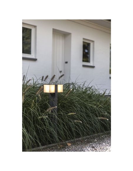 Baliza exterior LED CUBA 75cm de altura doble cabezal 24,4W 3000K/4000K