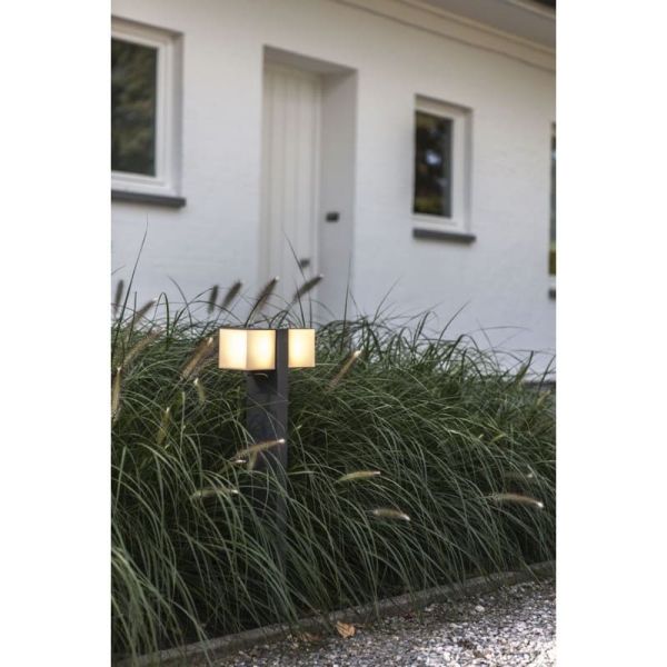 Baliza exterior LED CUBA 75cm de altura doble cabezal 24,4W 3000K/4000K