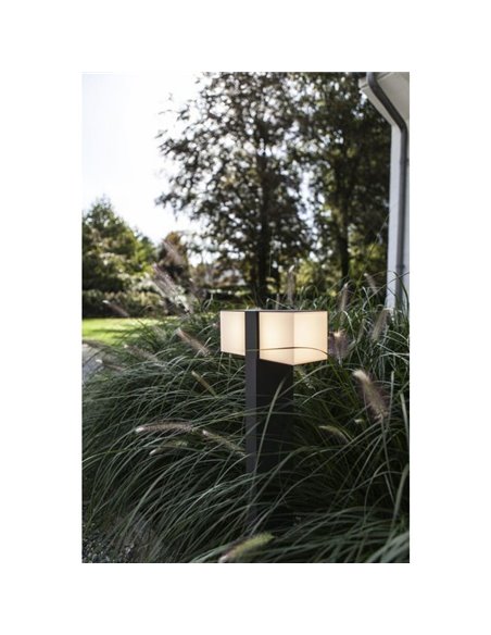 Baliza exterior LED CUBA 75cm de altura doble cabezal 24,4W 3000K/4000K