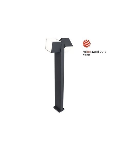Farol exterior LED CUBA cabeça dupla de 75cm de altura 24,4W 3000K/4000K