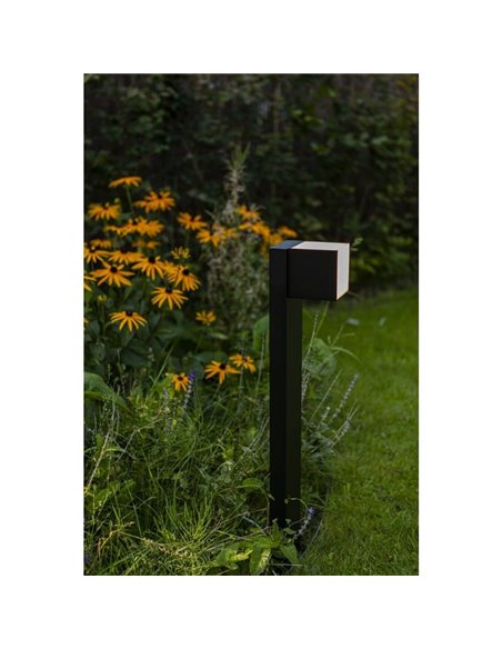 Baliza exterior LED CUBA 75cm de altura 1 cabezal 12,2W 1200Lm 3000K antracita/negro mate con y sin enchufe lateral