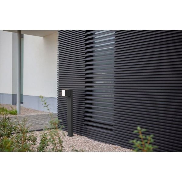 Balise d'extérieur LED CUBA hauteur 75cm 1 tête 12,2W 1200Lm 3000K anthracite/noir mat avec et sans prise latérale